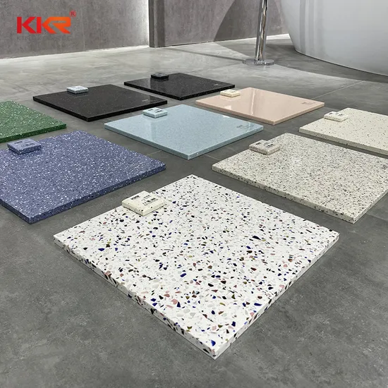 Bau von Arbeitsplattenmaterial Terrazzo Grau Acryl Solid Surface Platten für den Innenbereich